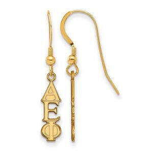 14K Plated Silver Small Alpha Epsilon Phi Dangle Earrings
